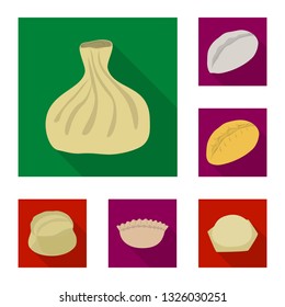 Isolated object of products  and cooking logo. Set of products  and appetizer vector icon for stock.