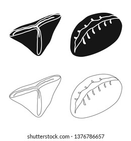 Isolated object of products  and cooking logo. Set of products  and appetizer vector icon for stock.