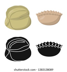 Isolated object of products  and cooking logo. Set of products  and appetizer stock symbol for web.