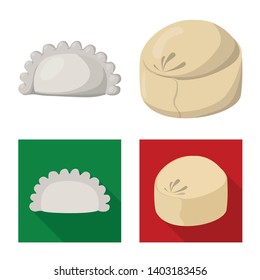 Isolated object of products  and cooking logo. Set of products  and appetizer stock vector illustration.