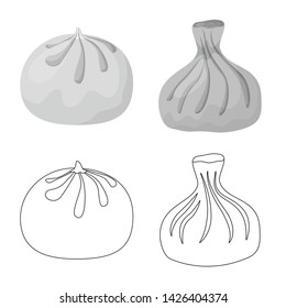 Isolated object of products and cooking logo. Set of products and appetizer stock vector illustration.