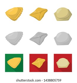 Isolated object of products and cooking logo. Set of products and appetizer stock symbol for web.