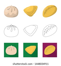 Isolated object of products and cooking logo. Set of products and appetizer stock symbol for web.