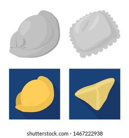 Isolated object of products and cooking logo. Collection of products and appetizer stock symbol for web.