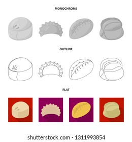 Isolated object of products  and cooking sign. Set of products  and appetizer vector icon for stock.