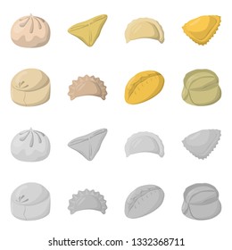 Isolated object of products  and cooking sign. Set of products  and appetizer vector icon for stock.