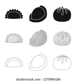 Isolated object of products  and cooking sign. Collection of products  and appetizer stock symbol for web.