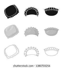 Isolated object of products  and cooking sign. Set of products  and appetizer vector icon for stock.