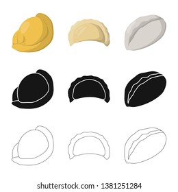 Isolated object of products  and cooking sign. Set of products  and appetizer stock vector illustration.