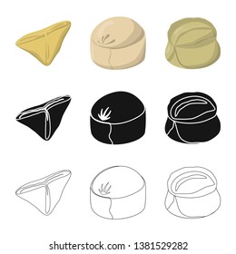 Isolated object of products  and cooking sign. Collection of products  and appetizer stock symbol for web.