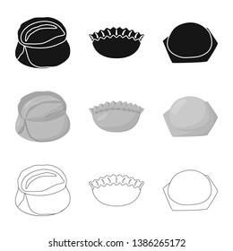 Isolated object of products  and cooking sign. Set of products  and appetizer stock vector illustration.