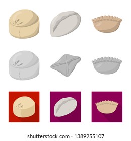 Isolated object of products  and cooking sign. Collection of products  and appetizer vector icon for stock.