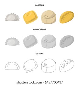 Isolated object of products and cooking sign. Collection of products and appetizer stock symbol for web.