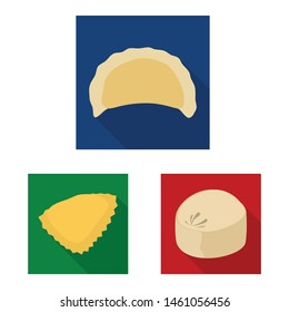 Isolated object of products and cooking sign. Collection of products and appetizer stock vector illustration.