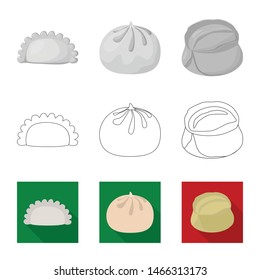 Isolated object of products and cooking sign. Set of products and appetizer stock symbol for web.