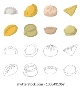 Isolated object of products  and cooking symbol. Set of products  and appetizer vector icon for stock.