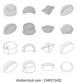 Isolated object of products  and cooking symbol. Set of products  and appetizer stock vector illustration.