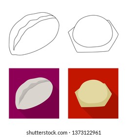 Isolated object of products  and cooking symbol. Set of products  and appetizer stock symbol for web.