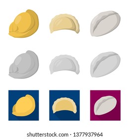 Isolated object of products  and cooking symbol. Set of products  and appetizer vector icon for stock.