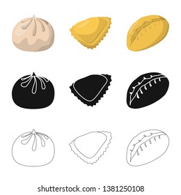 Isolated object of products  and cooking symbol. Set of products  and appetizer stock symbol for web.