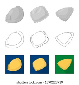 Isolated object of products  and cooking symbol. Collection of products  and appetizer stock vector illustration.