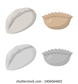 Isolated object of products  and cooking symbol. Collection of products  and appetizer vector icon for stock.