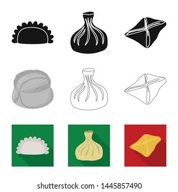 Isolated object of products and cooking symbol. Set of products and appetizer vector icon for stock.