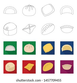 Isolated object of products and cooking symbol. Set of products and appetizer vector icon for stock.