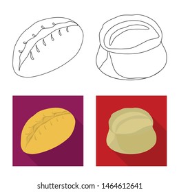 Isolated object of products and cooking symbol. Collection of products and appetizer vector icon for stock.