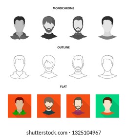 Isolated object of professional and photo icon. Set of professional and profile stock symbol for web.