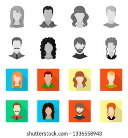 Isolated object of professional and photo icon. Set of professional and profile stock symbol for web.