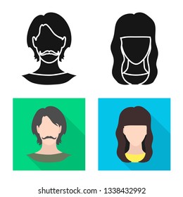Isolated object of professional and photo icon. Set of professional and profile stock vector illustration.