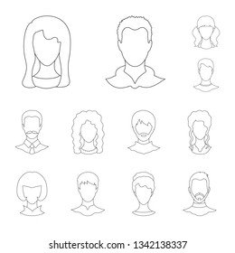 Isolated object of professional and photo icon. Collection of professional and profile stock symbol for web.