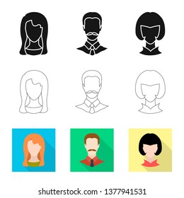 Isolated object of professional and photo icon. Set of professional and profile vector icon for stock.