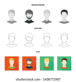 Isolated object of professional and photo icon. Set of professional and profile stock symbol for web.