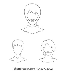 Isolated object of professional and photo icon. Set of professional and profile stock symbol for web.