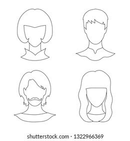 Isolated object of professional and photo logo. Set of professional and profile vector icon for stock.