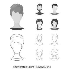 Isolated object of professional and photo logo. Set of professional and profile stock vector illustration.