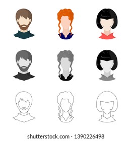 Isolated object of professional and photo logo. Collection of professional and profile stock vector illustration.