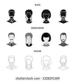 Isolated object of professional and photo sign. Set of professional and profile stock symbol for web.