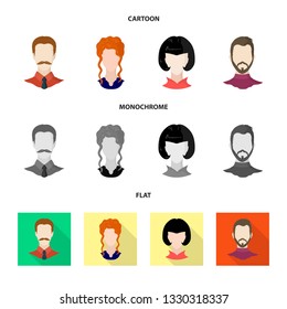 Isolated object of professional and photo sign. Set of professional and profile vector icon for stock.