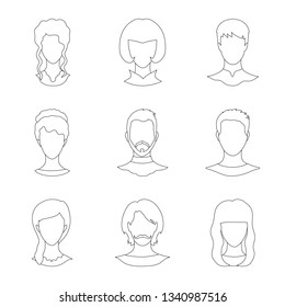 Isolated object of professional and photo sign. Collection of professional and profile vector icon for stock.