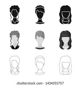 Isolated object of professional and photo sign. Set of professional and profile vector icon for stock.