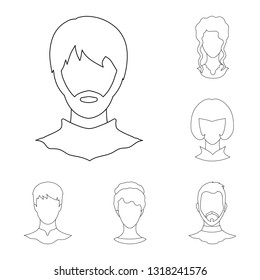 Isolated object of professional and photo symbol. Collection of professional and profile stock vector illustration.