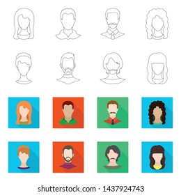 Isolated object of professional and photo symbol. Set of professional and profile stock vector illustration.