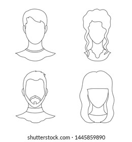 Isolated object of professional and photo symbol. Set of professional and profile stock symbol for web.