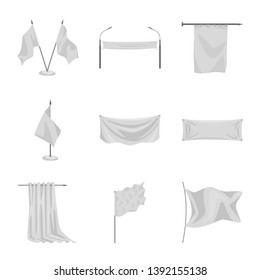 Isolated object of promotional  and textile  logo. Set of promotional  and white  stock symbol for web.