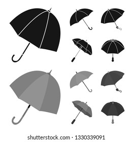 Isolated object of protection and closed icon. Set of protection and rainy vector icon for stock.