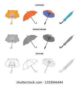 Isolated object of protection and closed icon. Collection of protection and rainy stock symbol for web.