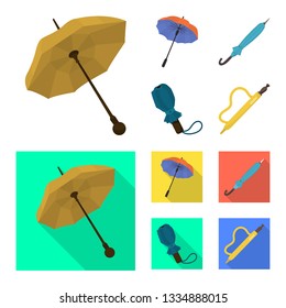 Isolated object of protection and closed icon. Collection of protection and rainy vector icon for stock.